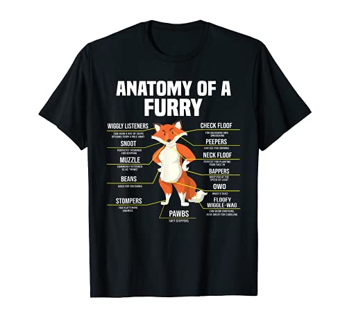 Anatomy Of A Furry Fandom Furries lindo dulce regalo divertido Camiseta