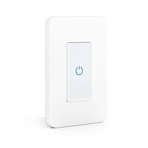 Milfra Interruptor inteligente táctil de un solo polo, interruptor de luz inteligente, interruptores de luz WiFi inteligentes, interruptor