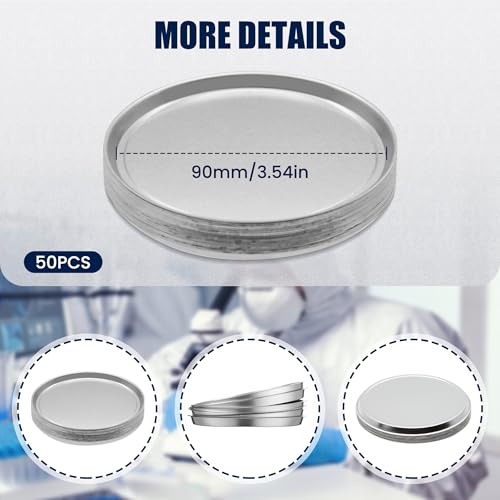 50 pcs aluminum sample pans 90mm weight scale tray disposable round lab trays fits moisture analyzer laboratory balance dish plate for moisture tester