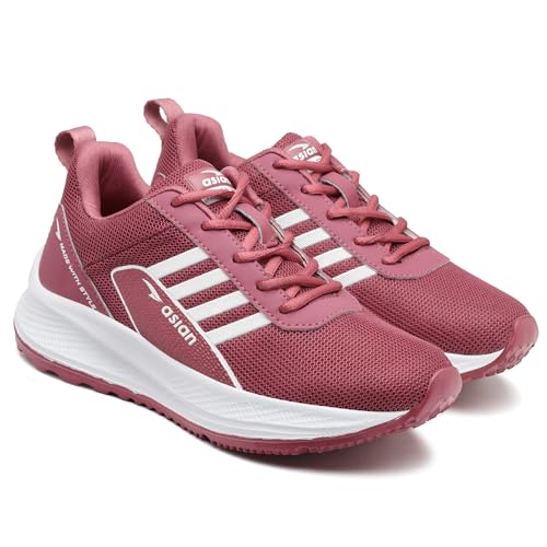 Image of ASIAN Women's Mercury-12 Casual Sneaker Shoes Lightweight Soft & Comfortable with Extra Cushion Lace-Up Shoes for Women's & Girl's