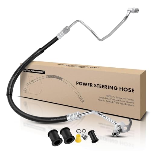 A-Premium Power Steering Pressure Hose Line Assembly Compatible with Ford F-150 2004-2008, F-350 2007 & Lincoln Mark LT, 5.4L, with O-ring & Washer, Pump To Gear