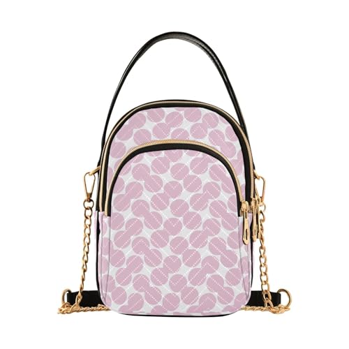Sac à bandoulière femme vintage à pois multicolore avec 3 poches zippées