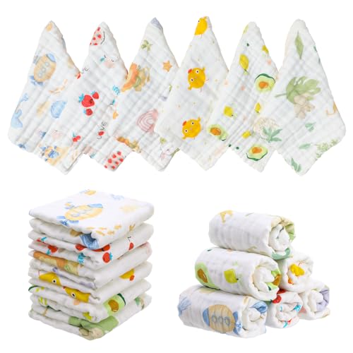 Kaisibum 6er-Pack Musselintücher Baby,Spucktücher Baby Reine...