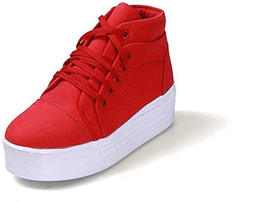 Buy Pickaboom High Heel Sneakers for Women | Cute u0026 Stylish Girls Footwear  | Best Suited Fashionable Shoes for All Ladies | Casual Wear Attractive u0026  Loveable Red at Amazon.in