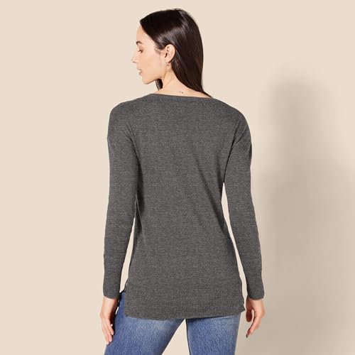 Image of Amazon Essentials Women's Lightweight V-Neck Tunic Sweater, Long Sleeve, Ribbed (Available in Plus Size)