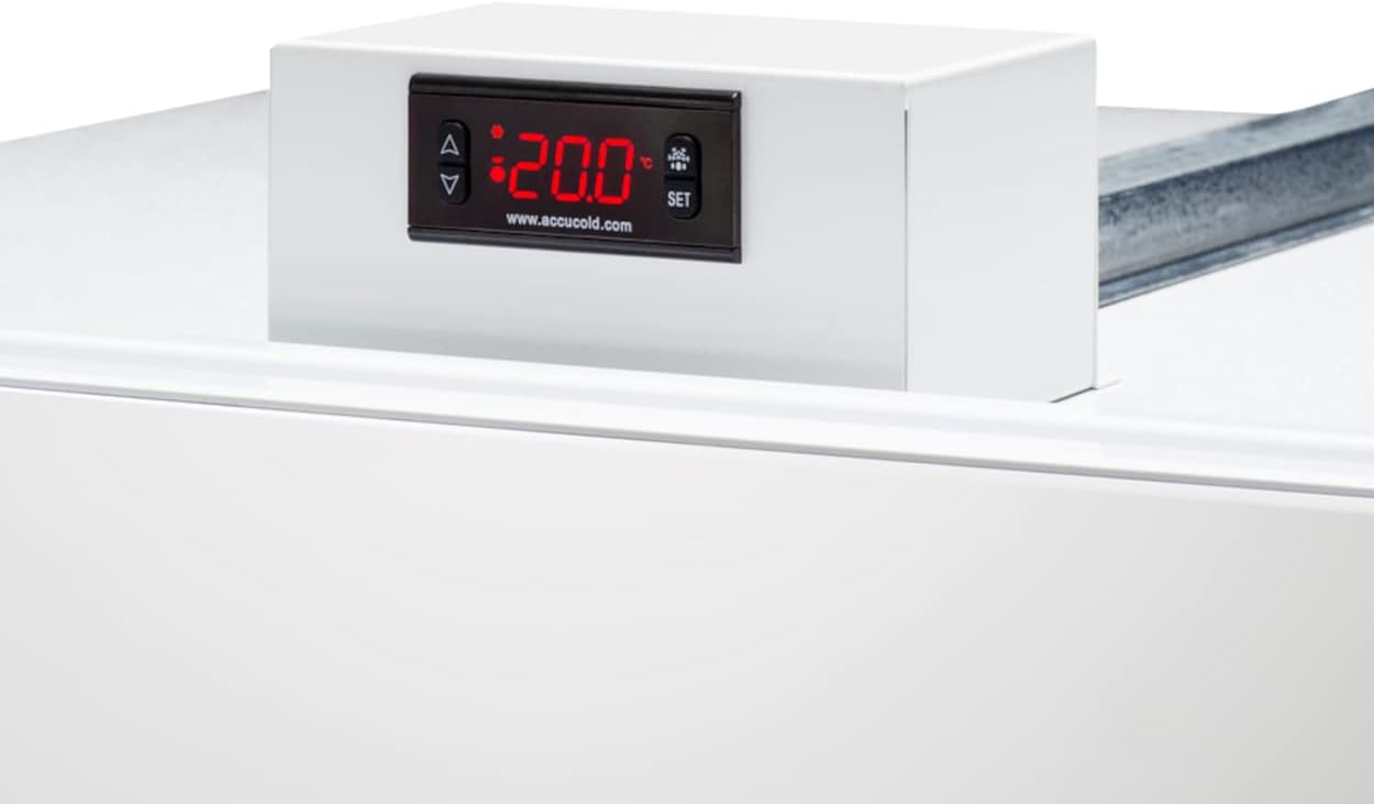 Accucold FFUF234IM 33" Wide Upright All-Freezer with Icemaker, Magnetic Door Gasket, 21 cu.ft Capacity, Adjustable Shelves, Digital Controls, True No-Frost Operation, Sealed Back, Interior Light