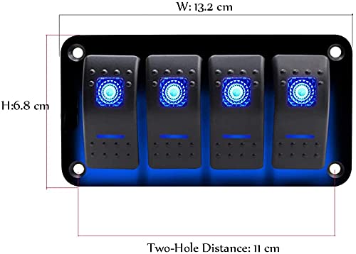Pexorin 5-fach Kippschalter Panel - Wasserdichtes Schaltfeld Für Boot & Auto 12V/24V