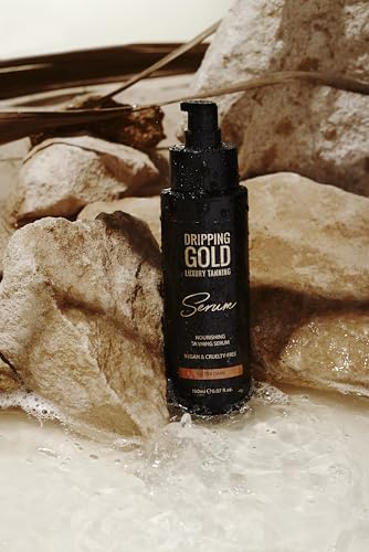 Dripping Gold Luxury Tanning Serum, Hydrating Self-Tanner with Squalane, Rosehip & Hyaluronic Acid, Streak-Free - Image 2