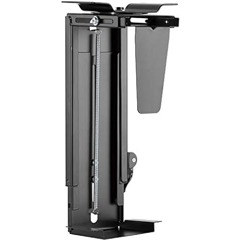 Allcam Under-desk CPU Holder/Computer mount: 360° Swivel, Height & Width Adjustable, in Black Cover