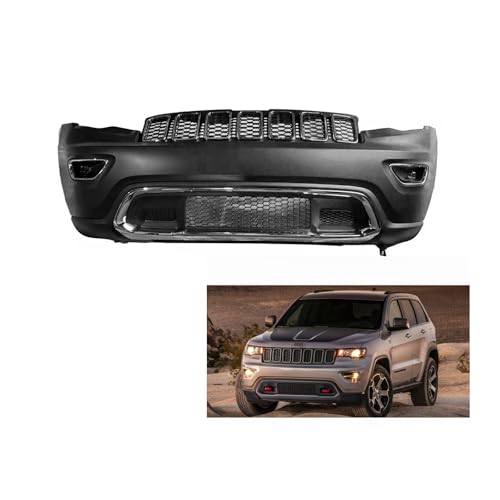 Complete Front Bumper Assembly Primed Plastic Compatible with 2017-2020 Je-e-p Grand Che-ro-kee 4-Door