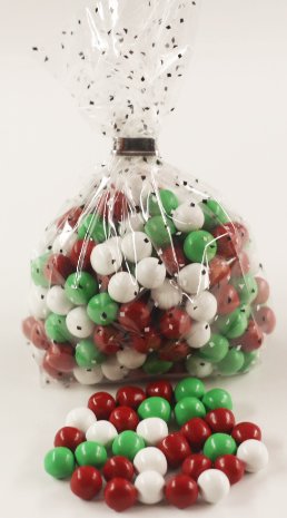 Scott's Cakes - Mentas holandesas de chocolate navideño en una bolsa de confeti blanco y negro de 8 onzas