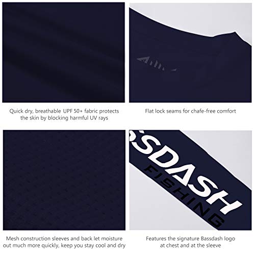 Image of BASSDASH Fishing T Shirts for Men UV Sun Protection UPF 50+ Long Sleeve Tee T-Shirt
