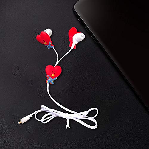Image of BTS Headphones and Earphone Case Set, Kpop BTS Bangtan Boys Cute Cartoon Earphone Earbuds Music Headphones with Kawaii Durable Headset Case Best Gift for A.R.M.Y(Cooky)
