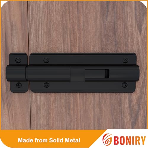 Image of Boniry Premium Heavy Duty Door Latch | Door Stopper Lock | Main Door High Security and Home and Office Doors for Wooden and PVC Door Latch (1, Black)