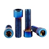 SZJIUZYD M8x16mm Bike Screw Stainless Steel Allen Hex Bolts Titanium Finish for Bicycle Motorcycle Car Pack of 4 (Burnt Blue)