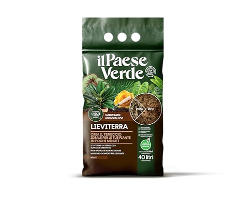 Il Paese Verde – Lieviterra 10L che diventano 40L – Come un Terriccio Universale ma più Innovativo - Aumenta la Crescita delle Tue Piante con Aerazione Ottimale e Efficienza Idrica – Facile da Usare.