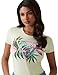 Guess Womens Eco Short Sleeve Leaf Triangle Tee, Pastel Lime, Medium