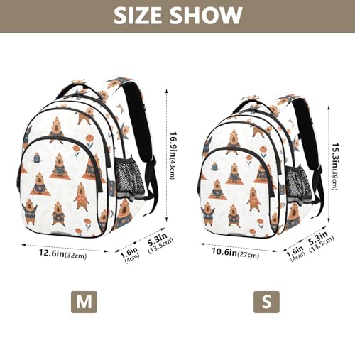 Emelivor Capybara Sports White Kids Backpack Cute School Backpacks Toddler Bookbag Daypacks for Boys,S4