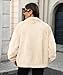 Dugcew Women's Faux Fur Lapel Fashion Short Fluffy Zip Up Jackets Fall Winter Cropped Warm Coat