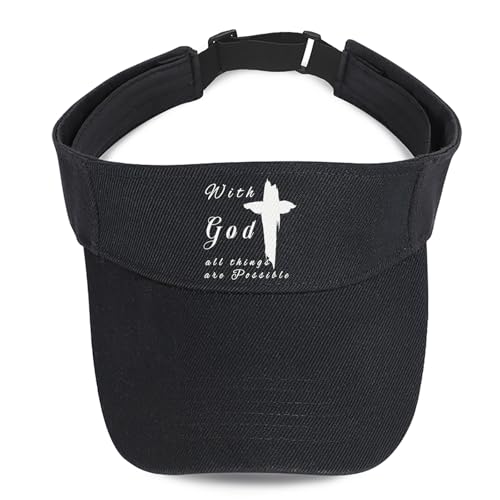 Image of Visors Hat for Women Sun Hat for Men Empty Top Black Running Visors Comfortable UV Protection Sun Visor for Travel Cycling