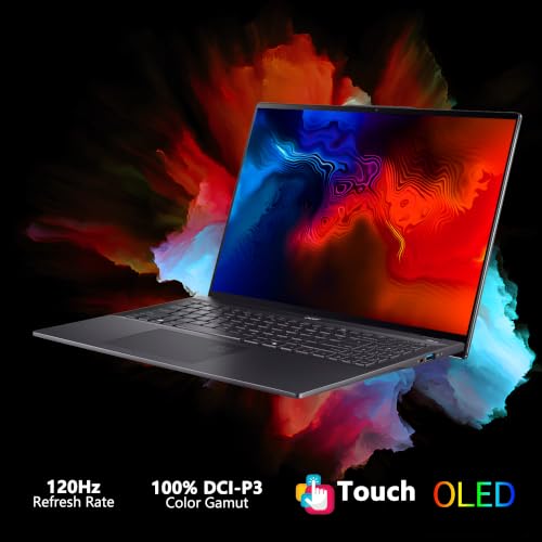 Image of Acer Swift 16 AI Laptop 16 inch 3k OLED 120Hz Touch (100% DCI-P3) Intel 8-core Ultra 7 256V (Up to 47 Tops) 16GB RAM 2TB SSD Backlit Fingerprint for Designer Business Work Win11 ICP Hub w /Copilot+ AI