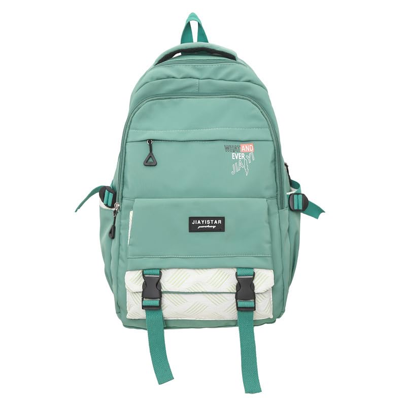 Cute Backpack for Women Men, Kawaii Y2K Grunge Solid Color Harajuku Hiking Travel Aesthetic Rusksack Daypack (green)