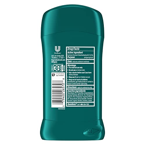 Image of Degree Men Original Antiperspirant Deodorant for Men, Pack of 4, 48-Hour Sweat and Odor Protection, Sport 2.7 oz (Packing May Vary)
