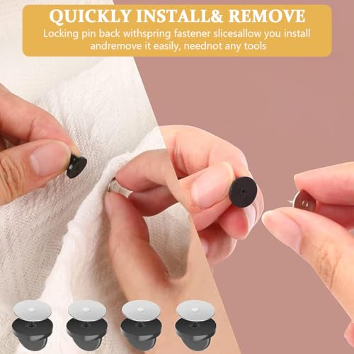 Image of PALAY 50 Pairs Rubber Blank Pin Backs Butterfly Clutch Backings Holder Tie Tacks, Replacement Lapel Enamel Pins Backings Clasps for Badge DIY Crafts Making (10mmx9mm)