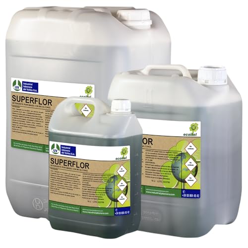 Superflor Detergente Perfumado con Bio-Alcohol, pH Neutro, para Todo Tipo de Suelos y Superficies, 5 Litros
