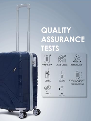 Image of Wesley Golfer Style Cabin 57 cm Small 8 Wheel Hard Case Trolley Bag Suitcase,(57cm, Navy Blue)