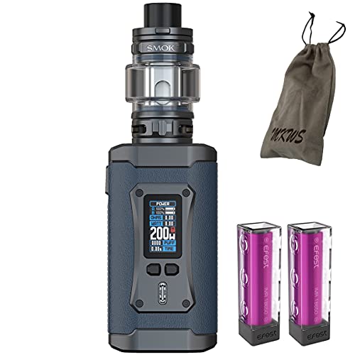 Smok MORPH - Cigarrillo electrónico (2 unidades, 230 W, con depósito de evaporador TFV18 de 7,5 ml y 2 pilas recargables 18650 para pantalla táctil, sin líquido electrónico, sin nicotina), color azul