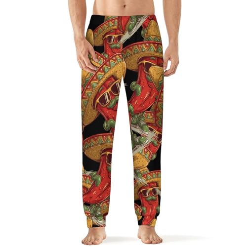 Mexican Pepper Uncle Men's Pajama Bottoms Sleep Lounge Soft Comfy Pants Sleepwear