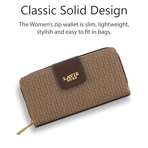 Image of Lavie Luxe Women's Mono Mia25 Bifold Zip Wallet |Gift For Ladies