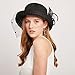 Lady Church Derby Dress Cloche Hat Fascinator Floral Tea Party Wedding Black Veil Bucket Hat (Style11-Black)