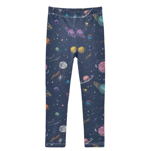 Boccsty Colorful Planets Stars Comets Girls Leggings Kids Yoga Pants Dance Active Tights 4T
