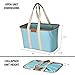 CleverMade Collapsible LUXE Tote - Aqua 1 Pack 30L / 8 Gal - Reusable Utility Grocery Shopping Storage Bag Organizer w/ Handles Reinforced Bottom