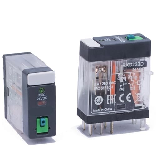 Relais de couverture standard RXG22RD DC 6V avec bouton de test verrouillable