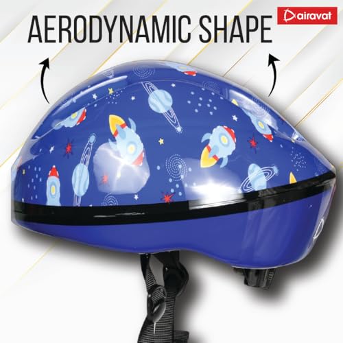 Image of Airavat Mini Rider Kids Cycling & Skating Helmet, Aerodynamic Shape, Size Adjustable with Quick Release Buckle (Blue, Small (49-53 cm))