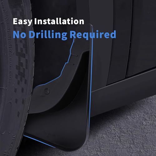 Image of Mud Flaps for Tesla Model 3 Highland 2024 2025 - No Drilling All-Weather Splash Guards, 4PC PP+TPE Mudguards for Snow /Mud /Rock Protection, Original Fit Tesla Accessories