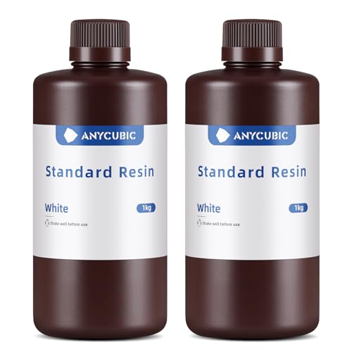 Image of ANYCUBIC 3D Printer Resin, 405nm SLA UV-Curing Resin with High Precision and Quick Curing & Excellent Fluidity for LCD 3D Printing (White+White, 2kg)