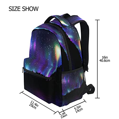 QUGRL Northern Lights School Backpack for Girls Boys Aurora Borealis Large Bookbag Laptop Computer Bag Casual Hiking Travel Daypack Backpack Schoolbag for Teens College 16 Inch2