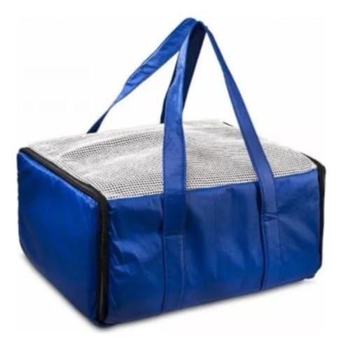 Bolsa Pet Transporte Aéreo Padrão Azul Ventilada Suporta Até 5kg Caixa Transporte De Cães E Gatos Ca
