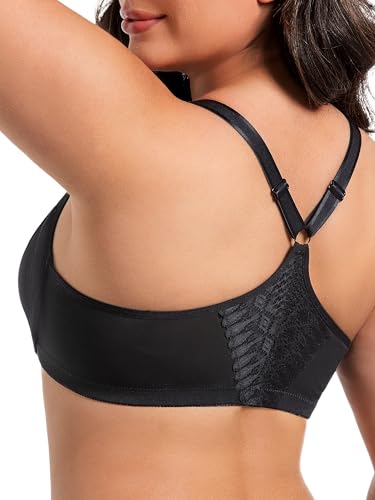 AILIVIN Women's Racerback Front Closure Full Coverage Unlined Underwire Plus Size Bras3