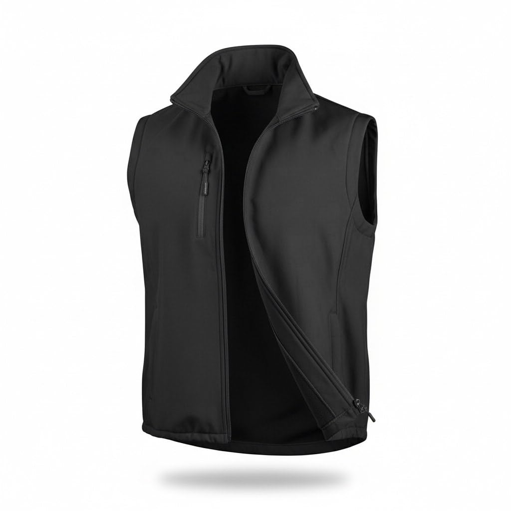Gilet da Lavoro Softshell 270 gr ACTIVE GEAR Personalizzabile con Stampa e Ricamo – 96% Poliestere 4% Elastan – Zip Frontale – Multitasche – Uomo Donna