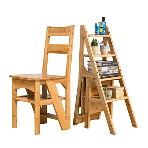 Escalera plegable de 4 niveles convertible en estante de almacenamiento 2