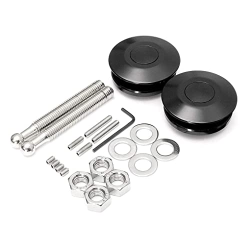 2Pack Quick Release Latch Universal 2.44in/62mm Diameter Universal Aluminum Alloy Push Button Quick Latch Hood Pins Lock Clip Kit for Auto Car Hood Pins Lock(2Pack Pro)