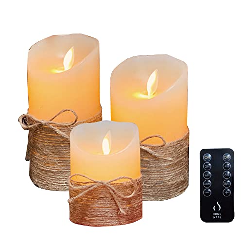 Hononari LED キャンドルライト 大中小3点セット 専用リモコン付 間接照明 ロール