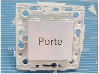 Poussoir inverseur lumineux porte-étiquette avec voyant étanche Plexo