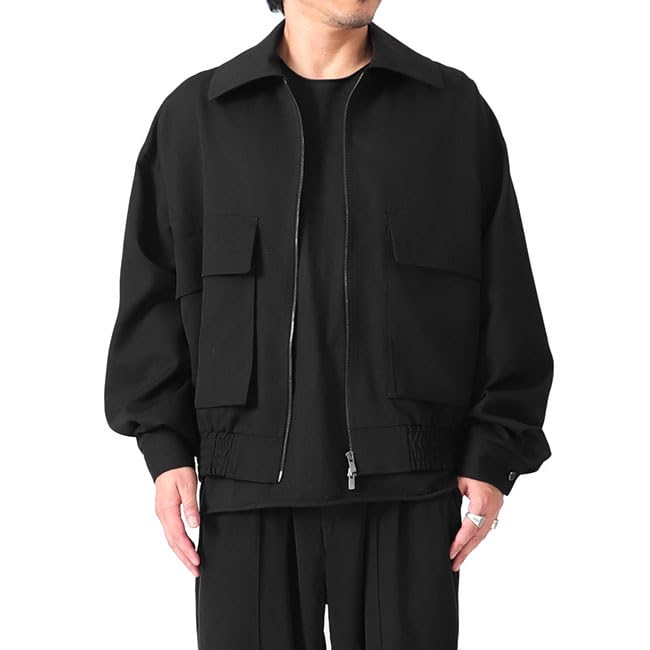 FUMITO GANRYU フミトガンリュウ 2WAY ジップアップ ウールブルゾン ジャケット Fu10-Bl-02 黒 メンズ
