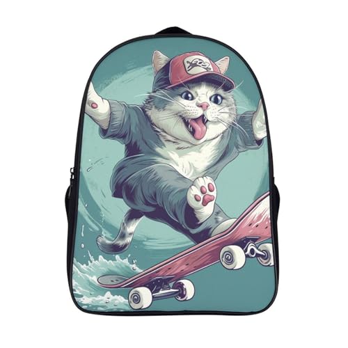 Sac d'école chat grand confort 40x28x16cm avec bretelles rembourrées pour fillettes